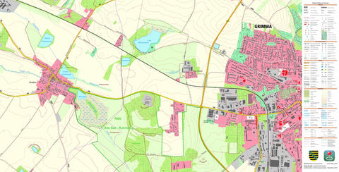 Staatsbetrieb Geobasisinformation und Vermessung Sachsen Grimma, Grimma, Stadt (1:10,000 scale) digital map