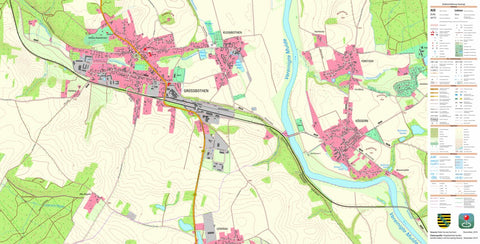 Staatsbetrieb Geobasisinformation und Vermessung Sachsen Großbothen, Grimma, Stadt (1:10,000 scale) digital map