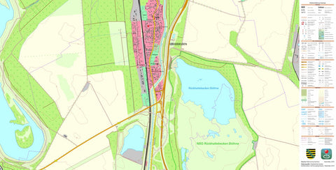 Staatsbetrieb Geobasisinformation und Vermessung Sachsen Großdeuben, Böhlen, Stadt (1:10,000 scale) digital map
