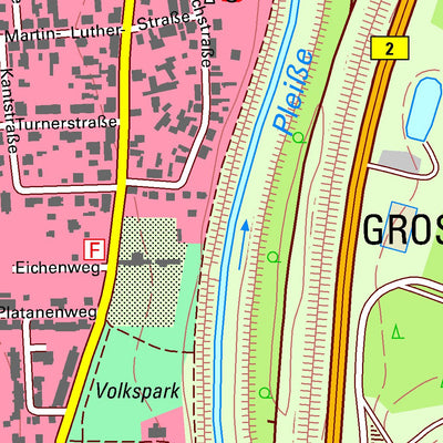 Staatsbetrieb Geobasisinformation und Vermessung Sachsen Großdeuben, Böhlen, Stadt (1:10,000 scale) digital map