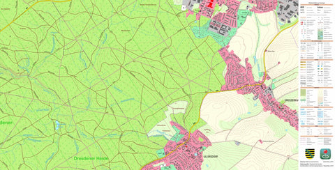 Staatsbetrieb Geobasisinformation und Vermessung Sachsen Großerkmannsdorf, Radeberg, Stadt (1:10,000 scale) digital map