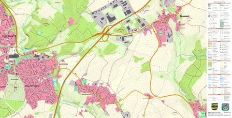 Staatsbetrieb Geobasisinformation und Vermessung Sachsen Großfriesen, Plauen, Stadt (1:10,000 scale) digital map