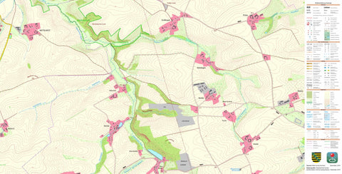 Staatsbetrieb Geobasisinformation und Vermessung Sachsen Großkagen, Käbschütztal (1:10,000 scale) digital map