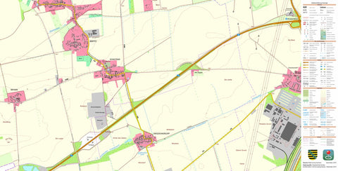 Staatsbetrieb Geobasisinformation und Vermessung Sachsen Großschkorlopp, Pegau, Stadt (1:10,000 scale) digital map
