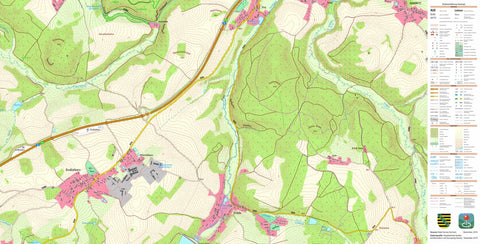 Staatsbetrieb Geobasisinformation und Vermessung Sachsen Großzöbern, Weischlitz (1:10,000 scale) digital map