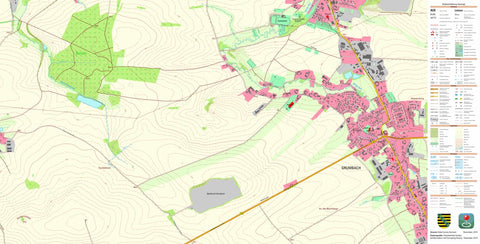 Staatsbetrieb Geobasisinformation und Vermessung Sachsen Grumbach, Wilsdruff, Stadt (1:10,000 scale) digital map