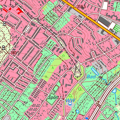 Staatsbetrieb Geobasisinformation und Vermessung Sachsen Grüna, Chemnitz, Stadt (1:25,000 scale) digital map