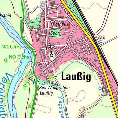 Staatsbetrieb Geobasisinformation und Vermessung Sachsen Gruna, Laußig (1:25,000 scale) digital map