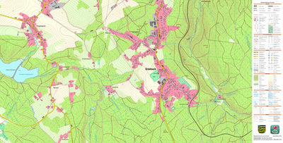 Staatsbetrieb Geobasisinformation und Vermessung Sachsen Grünbach, Grünbach (1:10,000 scale) digital map