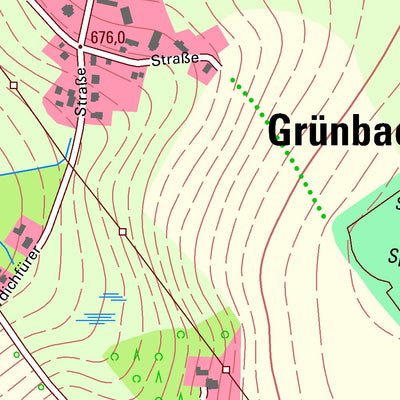 Staatsbetrieb Geobasisinformation und Vermessung Sachsen Grünbach, Grünbach (1:10,000 scale) digital map