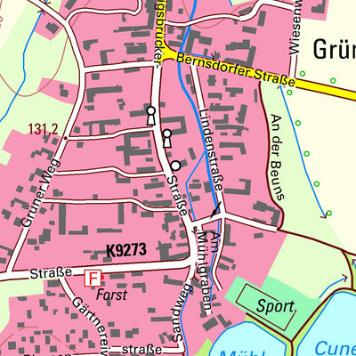 Staatsbetrieb Geobasisinformation und Vermessung Sachsen Grüngräbchen, Schwepnitz (1:10,000 scale) digital map