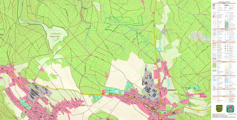 Staatsbetrieb Geobasisinformation und Vermessung Sachsen Grünhain, Grünhain-Beierfeld, Stadt (1:10,000 scale) digital map
