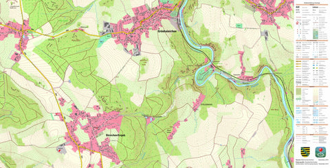 Staatsbetrieb Geobasisinformation und Vermessung Sachsen Grünhainichen, Grünhainichen (1:10,000 scale) digital map