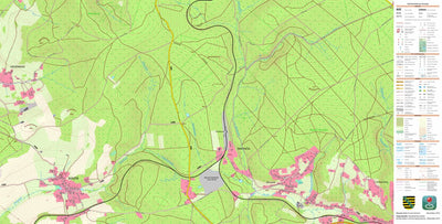 Staatsbetrieb Geobasisinformation und Vermessung Sachsen Gunzen, Schöneck/Vogtl., Stadt (1:10,000 scale) digital map
