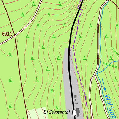 Staatsbetrieb Geobasisinformation und Vermessung Sachsen Gunzen, Schöneck/Vogtl., Stadt (1:10,000 scale) digital map