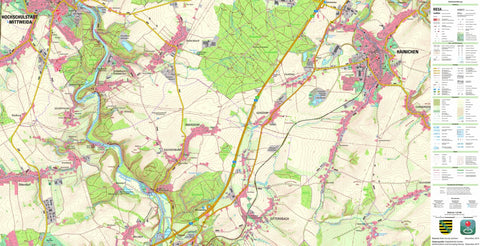 Staatsbetrieb Geobasisinformation und Vermessung Sachsen Hainichen, Hainichen, Stadt (1:25,000 scale) digital map