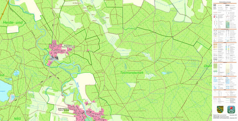Staatsbetrieb Geobasisinformation und Vermessung Sachsen Halbendorf/Spree, Malschwitz (1:10,000 scale) digital map