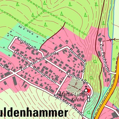 Staatsbetrieb Geobasisinformation und Vermessung Sachsen Hammerbrücke, Muldenhammer (1:10,000 scale) digital map