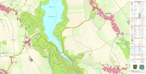 Staatsbetrieb Geobasisinformation und Vermessung Sachsen Hartmannsdorf, Hartmannsdorf-Reichenau (1:10,000 scale) digital map