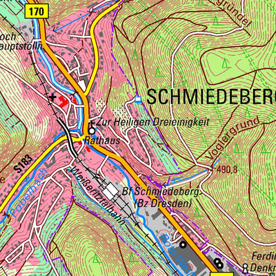 Staatsbetrieb Geobasisinformation und Vermessung Sachsen Hartmannsdorf, Hartmannsdorf-Reichenau (1:25,000 scale) digital map