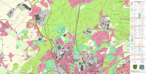 Staatsbetrieb Geobasisinformation und Vermessung Sachsen Haselbrunn, Plauen, Stadt (1:10,000 scale) digital map