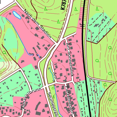 Staatsbetrieb Geobasisinformation und Vermessung Sachsen Haselbrunn, Plauen, Stadt (1:10,000 scale) digital map