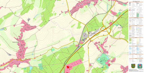 Staatsbetrieb Geobasisinformation und Vermessung Sachsen Hauptmannsgrün, Heinsdorfergrund (1:10,000 scale) digital map