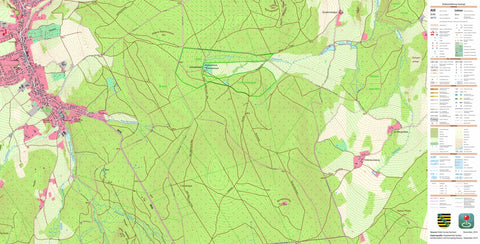 Staatsbetrieb Geobasisinformation und Vermessung Sachsen Heide, Schwarzenberg/Erzgeb., Stadt (1:10,000 scale) digital map