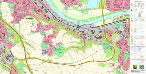 Staatsbetrieb Geobasisinformation und Vermessung Sachsen Heidenau, Stadt, Heidenau, Stadt (1:10,000 scale) digital map