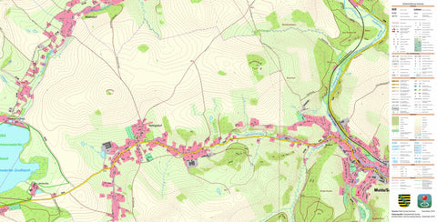 Staatsbetrieb Geobasisinformation und Vermessung Sachsen Helbigsdorf, Mulda/Sa. (1:10,000 scale) digital map