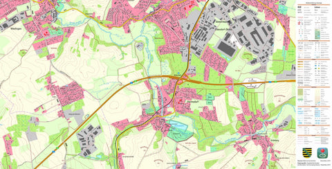 Staatsbetrieb Geobasisinformation und Vermessung Sachsen Hermsdorf, Ottendorf-Okrilla (1:10,000 scale) digital map