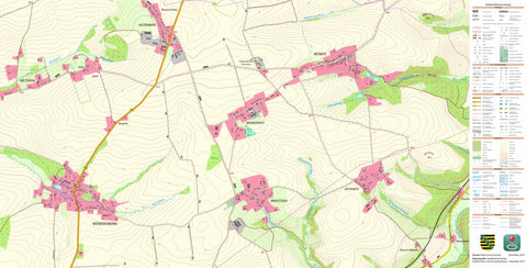 Staatsbetrieb Geobasisinformation und Vermessung Sachsen Heynitz, Nossen, Stadt (1:10,000 scale) digital map
