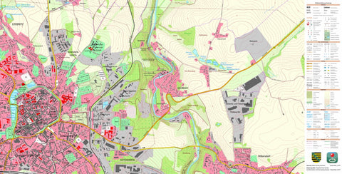 Staatsbetrieb Geobasisinformation und Vermessung Sachsen Himmelfahrter Revier, Freiberg, Stadt, Universitätsstadt (1:10,000 scale) digital map
