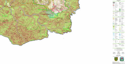 Staatsbetrieb Geobasisinformation und Vermessung Sachsen Hinterhermsdorf, Sebnitz, Stadt (1:25,000 scale) digital map