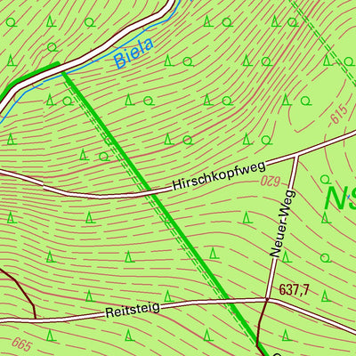 Staatsbetrieb Geobasisinformation und Vermessung Sachsen Hirschsprung, Altenberg, Stadt (1:10,000 scale) digital map