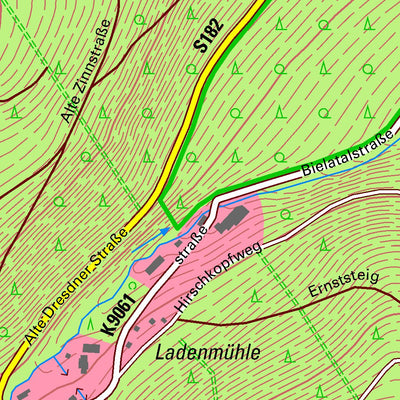 Staatsbetrieb Geobasisinformation und Vermessung Sachsen Hirschsprung, Altenberg, Stadt (1:10,000 scale) digital map