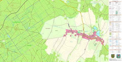 Staatsbetrieb Geobasisinformation und Vermessung Sachsen Höckendorf, Laußnitz (1:10,000 scale) digital map