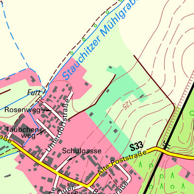 Staatsbetrieb Geobasisinformation und Vermessung Sachsen Hof, Naundorf (1:10,000 scale) digital map