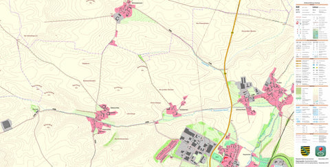 Staatsbetrieb Geobasisinformation und Vermessung Sachsen Hohenwussen, Naundorf (1:10,000 scale) digital map