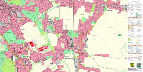 Staatsbetrieb Geobasisinformation und Vermessung Sachsen Holzhausen, Leipzig, Stadt (1:10,000 scale) digital map