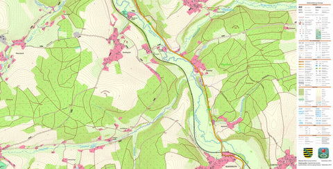 Staatsbetrieb Geobasisinformation und Vermessung Sachsen Hundsgrün, Eichigt (1:10,000 scale) digital map