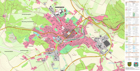 Staatsbetrieb Geobasisinformation und Vermessung Sachsen Hüttengrund, Marienberg, Stadt (1:10,000 scale) digital map