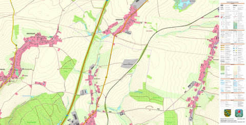 Staatsbetrieb Geobasisinformation und Vermessung Sachsen Irbersdorf, Frankenberg/Sa., Stadt (1:10,000 scale) digital map