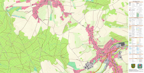 Staatsbetrieb Geobasisinformation und Vermessung Sachsen Jahnsdorf, Jahnsdorf/Erzgeb. (1:10,000 scale) digital map