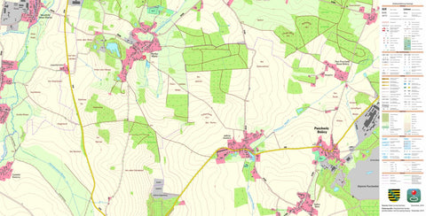 Staatsbetrieb Geobasisinformation und Vermessung Sachsen Jeßnitz, Puschwitz (1:10,000 scale) digital map