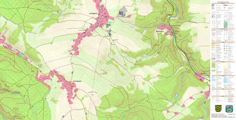 Staatsbetrieb Geobasisinformation und Vermessung Sachsen Johnsbach, Glashütte, Stadt (1:10,000 scale) digital map