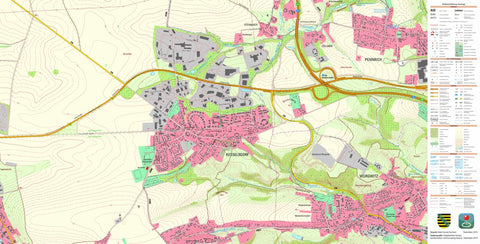 Staatsbetrieb Geobasisinformation und Vermessung Sachsen Kesselsdorf, Wilsdruff, Stadt (1:10,000 scale) digital map