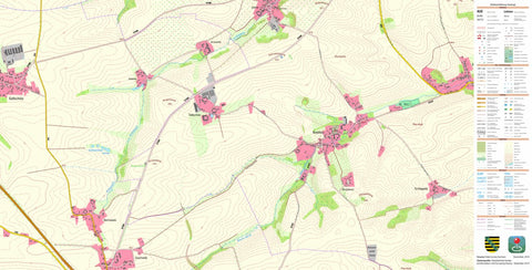 Staatsbetrieb Geobasisinformation und Vermessung Sachsen Kiebitz, Ostrau (1:10,000 scale) digital map
