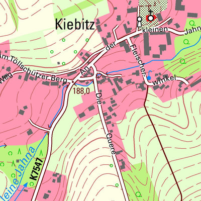 Staatsbetrieb Geobasisinformation und Vermessung Sachsen Kiebitz, Ostrau (1:10,000 scale) digital map