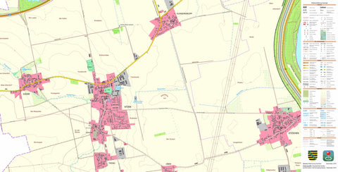 Staatsbetrieb Geobasisinformation und Vermessung Sachsen Kitzen, Pegau, Stadt (1:10,000 scale) digital map
